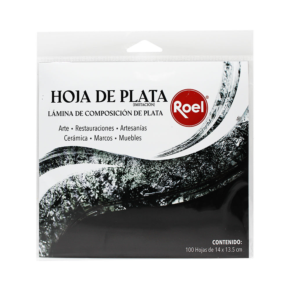 Hoja de Plata (Imitación) Para Decoración, Bolsa Con 100 Láminas.