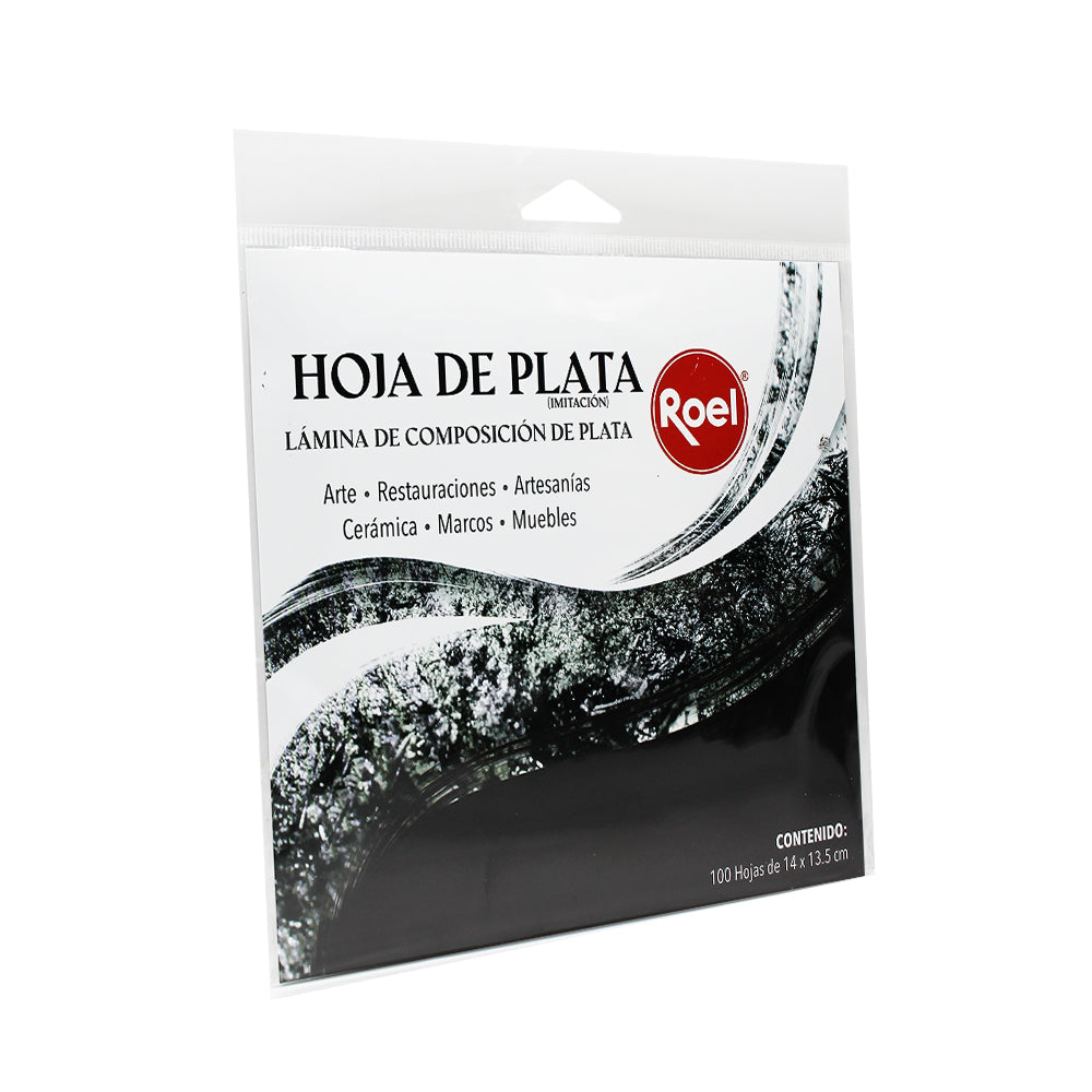 Hoja de Plata (Imitación) Para Decoración, Bolsa Con 100 Láminas.