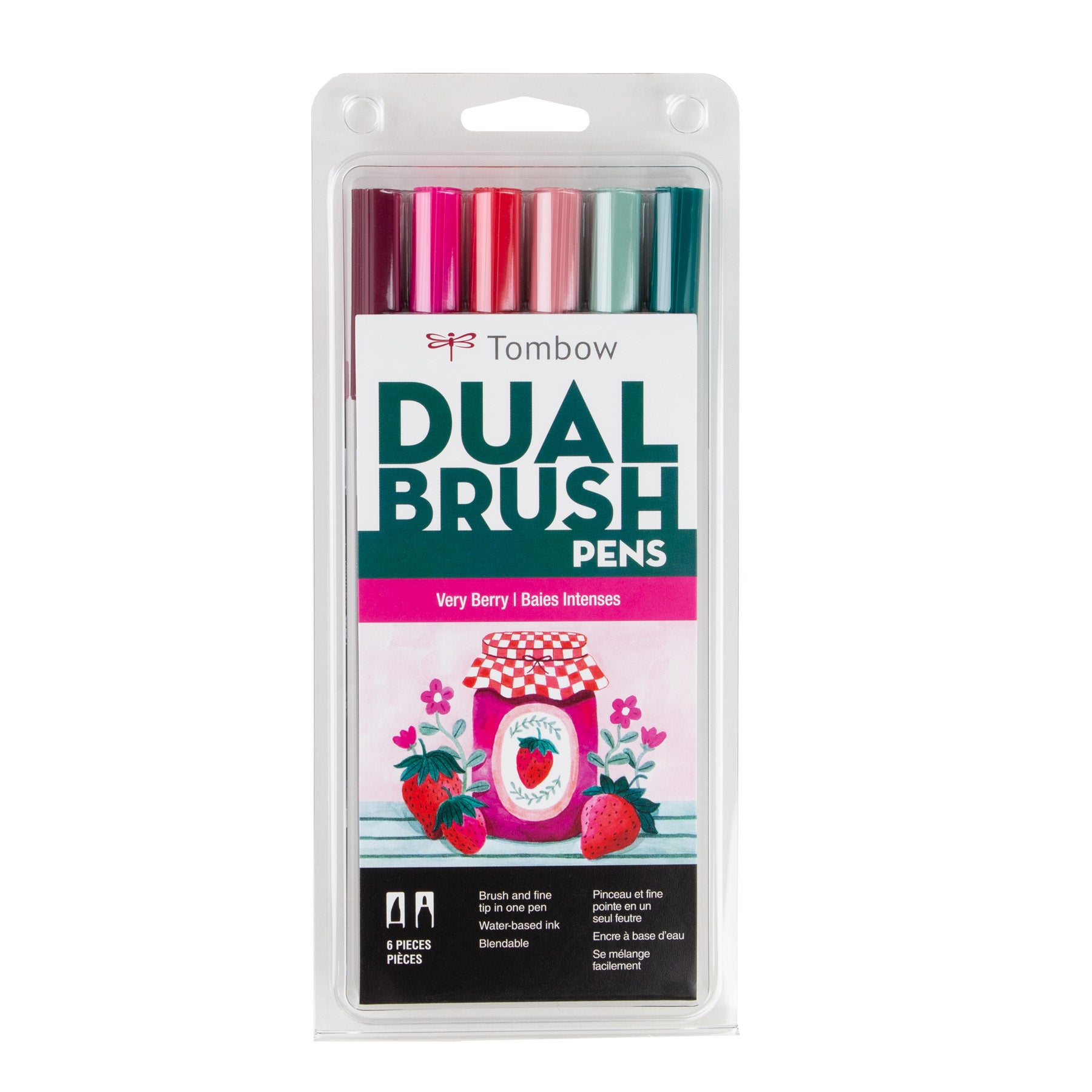 Set de Marcadores Dual Brush Tonos Bayas con 6 piezas