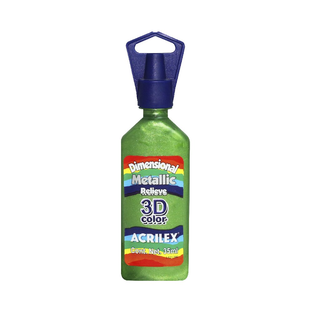 Pintura Acrilex para Tela Metálica Relieve Verde Kiwi 35ml